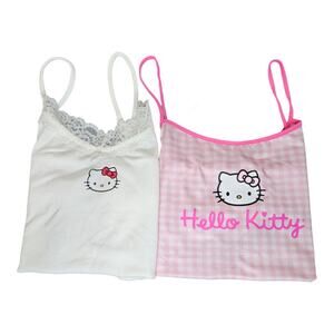 Hello Kitty Shein Bundle White and Pink Two Tank Tops Juniors Size Large